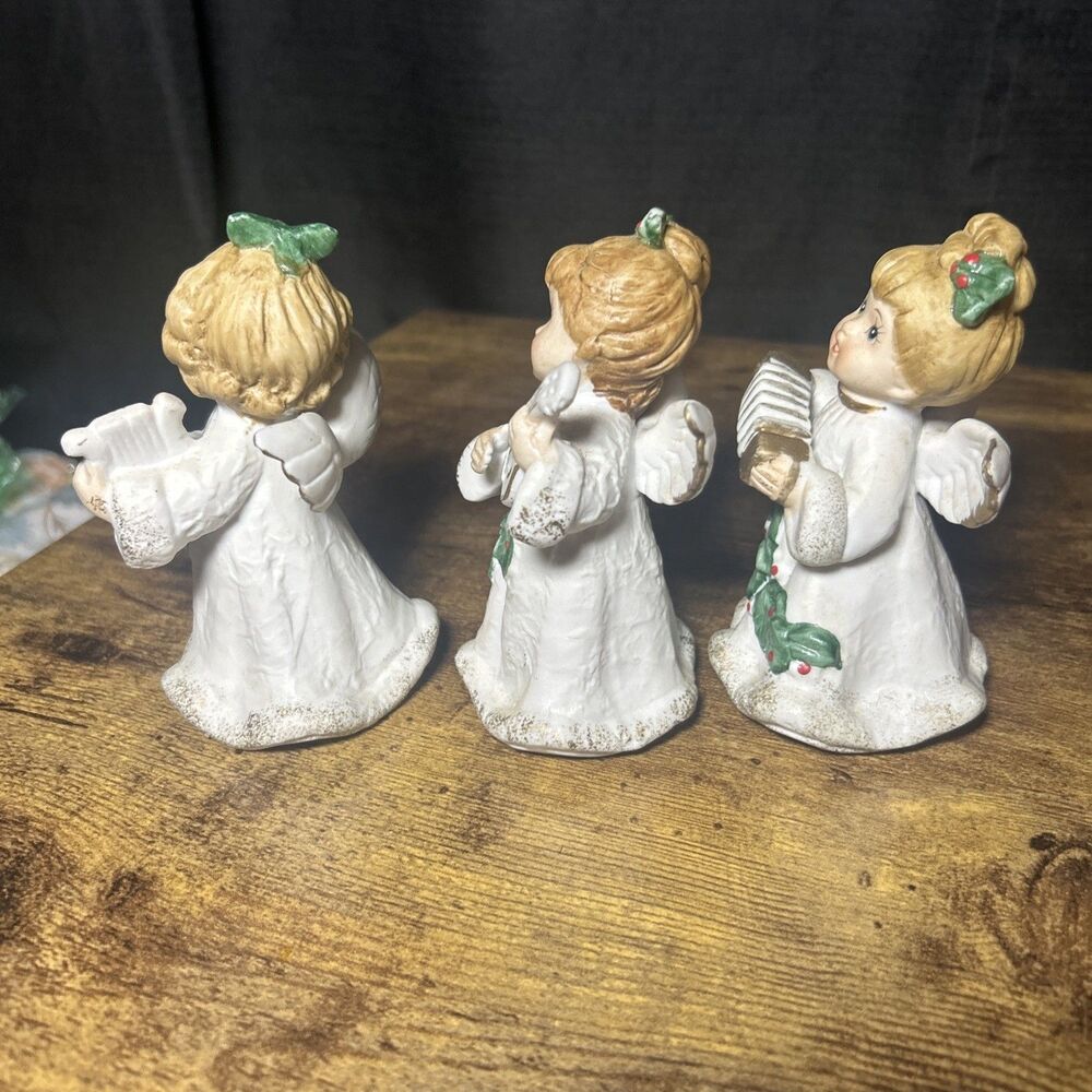 Homco Christmas Angels Instruments Vintage Taiwan Harp Accordion Mandolin - Picture 5 of 12